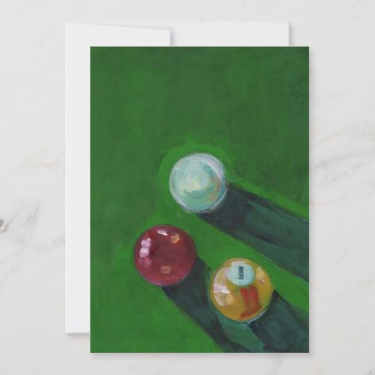 BILLIARDS ~ POOLPARTIJINVITATIE ~EZ OM AAN TE PASS KAART (Voorkant)