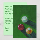 BILLIARDS ~ POOLPARTIJINVITATIE ~EZ OM AAN TE PASS KAART (Voorkant / Achterkant)