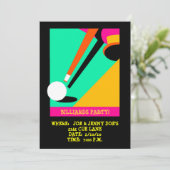 BILLIARDS ~ POOLPARTIJINVITATIE ~EZ OM AAN TE PASS KAART (Staand voorkant)