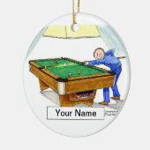 Billiards, poolspeler - Mannelijk Keramisch Ornament (Links)