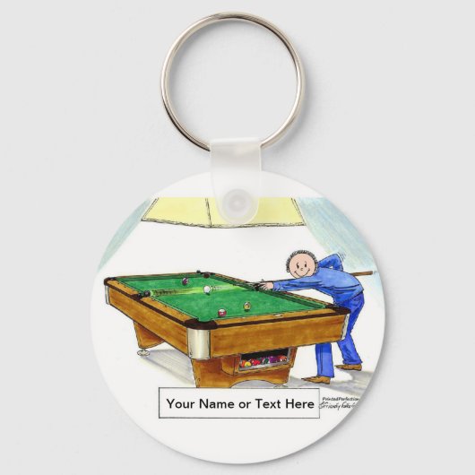 Billiards, poolspeler sleutelhanger (Voorkant)