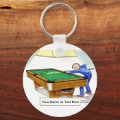 Billiards, poolspeler sleutelhanger (Voorkant)
