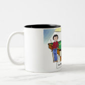 Billiards, poolspeler - Vrouw en Vrouw Cartoon Tweekleurige Koffiemok (Links)