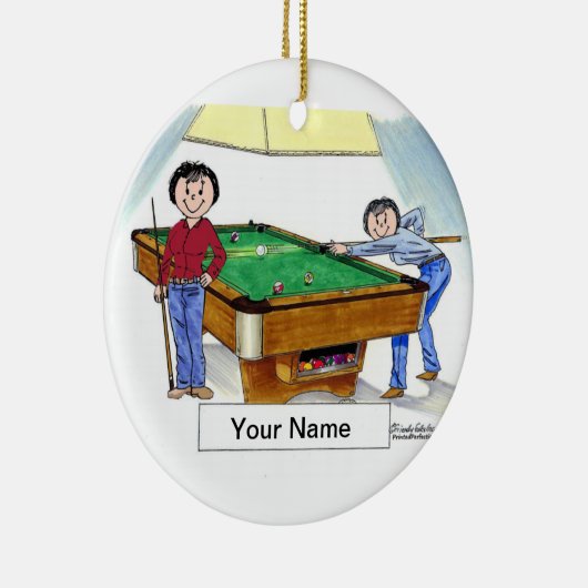 Billiards, poolspeler - Vrouw en Vrouw Keramisch Ornament (Rechts)