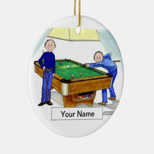 Billiards, poolspelers - Mannelijk en Mannelijk Keramisch Ornament (Rechts)