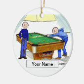 Billiards, poolspelers - Mannelijk en Mannelijk Keramisch Ornament (Links)
