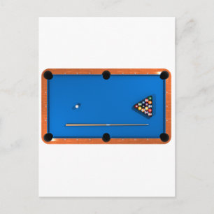 Billiards/pooltabel: Blauw smelt: Briefkaart