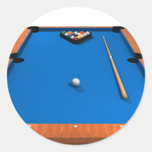 Billiards/pooltabel: Blauw smelt: Ronde Sticker