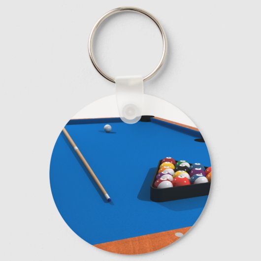Billiards/pooltabel: Blauw smelt: Sleutelhanger (Voorkant)
