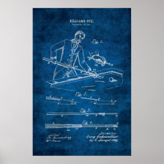 Billiards Poster Patent Art nr. 7 Pool Room Decor
