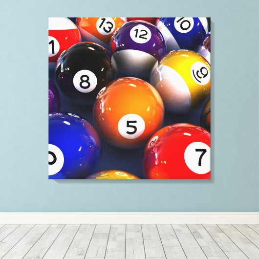 Billiards Premium Wrapped Canvas Afdruk (Insitu (Houten vloer))