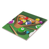 Billiards, rekken ze op, kleurrijk ontwerp, tegeltje (Zijkant)