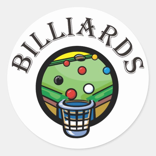 Billiards Ronde Sticker (Voorkant)