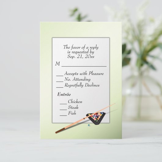 Billiards RSVP met Entree Choice (Staand voorkant)