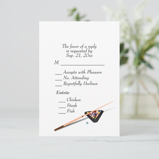 Billiards RSVP met het Wit van de Keuze van Entree Kaartje (Staand voorkant)