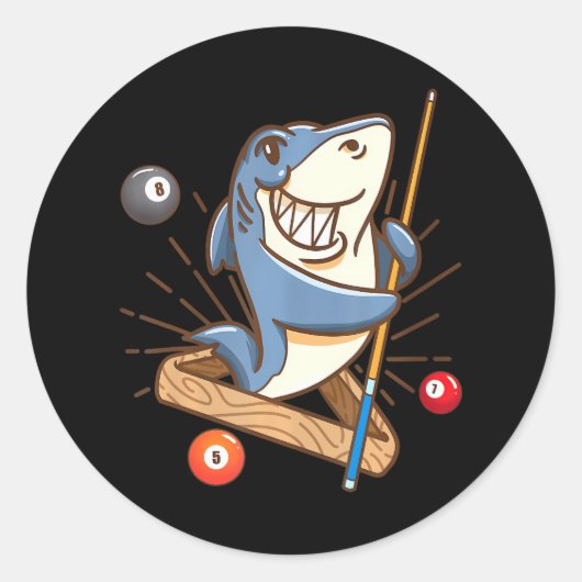 Billiards Shark Hustler Pool s Girls Snooker Ronde Sticker (Voorkant)