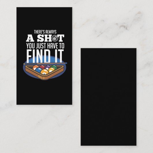 Billiards Shot Quote Pool Player Humor Visitekaartje (Voorkant / Achterkant)
