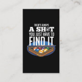 Billiards Shot Quote Pool Player Humor Visitekaartje (Voorkant)