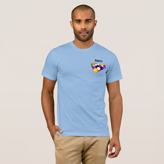 Billiards Sjabloon, personaliseren, T-shirt (Voorkant volledig)
