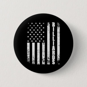Billiards Snooker American Flag Usa Games Sport Bi Ronde Button 5,7 Cm