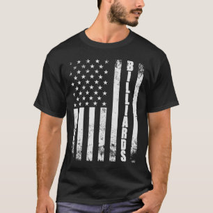 Billiards Snooker American Flag Usa Games Sport Bi T-shirt