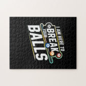 Billiards Snooker is hier om je ballen te breken Legpuzzel (Horizontaal)