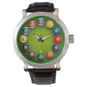 Billiards Snooker Novelty Clock Watch Horloge