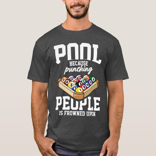 Billiards Snooker Pool Game Player Sports Competit T-shirt (Voorkant)