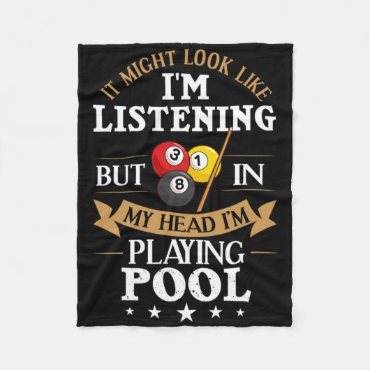 Billiards Snooker Pool Game Player Sportwedstrijd Fleece Deken (Voorkant)