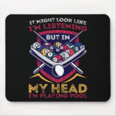 Billiards Snooker Pool Game Player Sportwedstrijd Muismat (Voorkant)