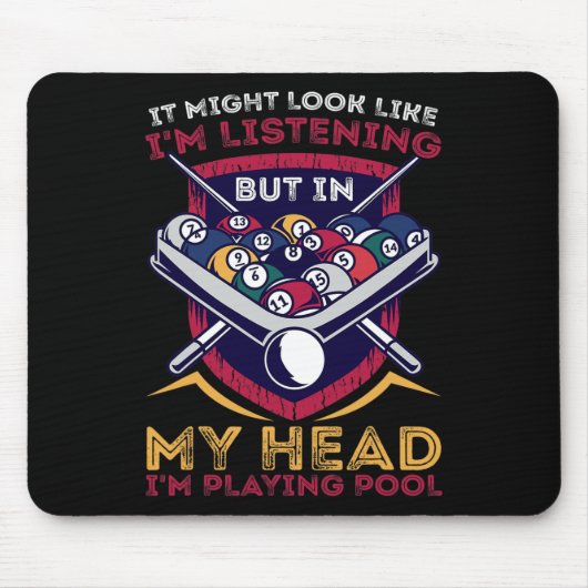 Billiards Snooker Pool Game Player Sportwedstrijd Muismat (Voorkant)