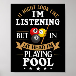 Billiards Snooker Pool Game Player Sportwedstrijd Poster