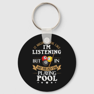 Billiards Snooker Pool Game Player Sportwedstrijd Sleutelhanger