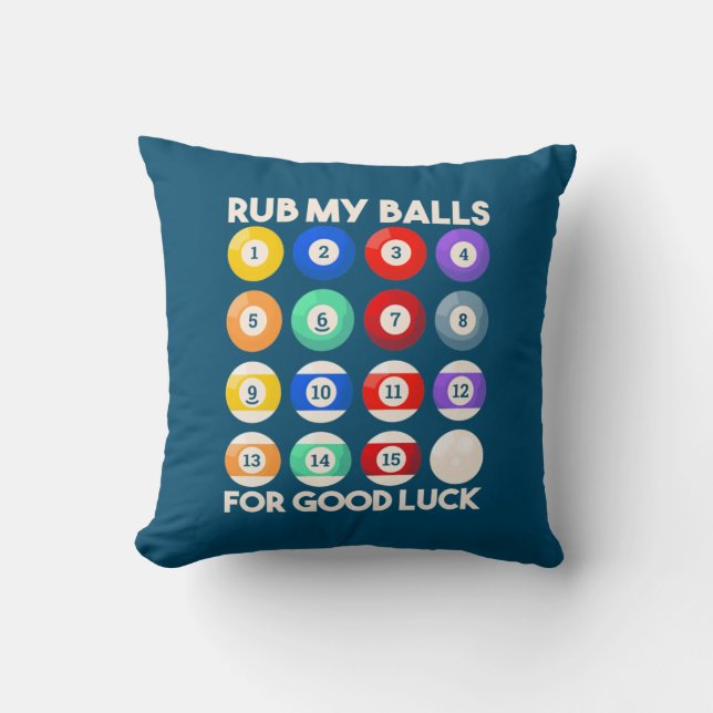 Billiards Snooker Rub My Balls For Good Luck Kussen (Voorkant)