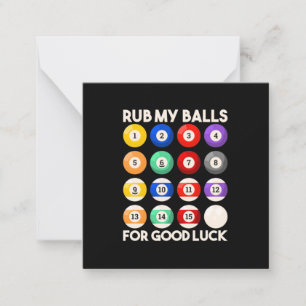 Billiards Snooker Rub My Balls For Good Luck Notitiekaartje