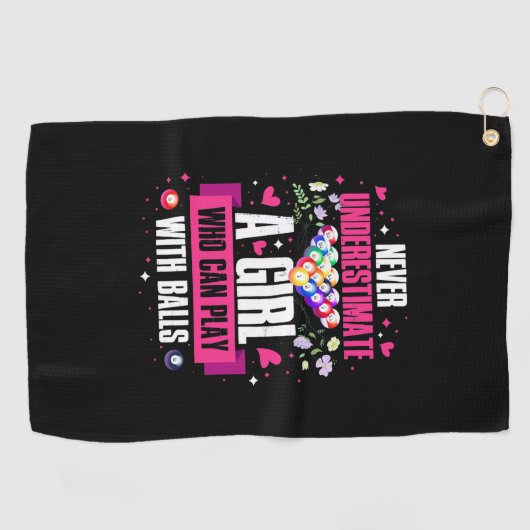 Billiards speler dit meisje kan poolmiljarden spel golfhanddoek (Horizontaal)