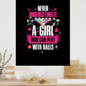 Billiards speler dit meisje kan poolmiljarden spel poster (Keuken)