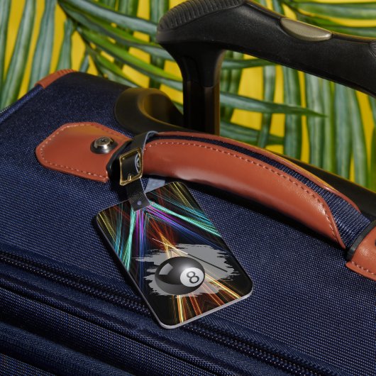 Billiards Sport ball and cue Personalize with Name Bagagelabel (Voorkant Insitu 1)