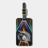 Billiards Sport ball and cue Personalize with Name Bagagelabel (Voorkant verticaal)