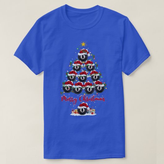 Billiards Sports Matching Santa Billiards Christma T-shirt (Design voorkant)