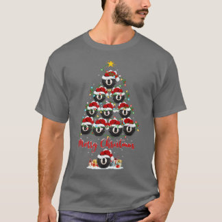 Billiards Sports Matching Santa Billiards Christma T-shirt