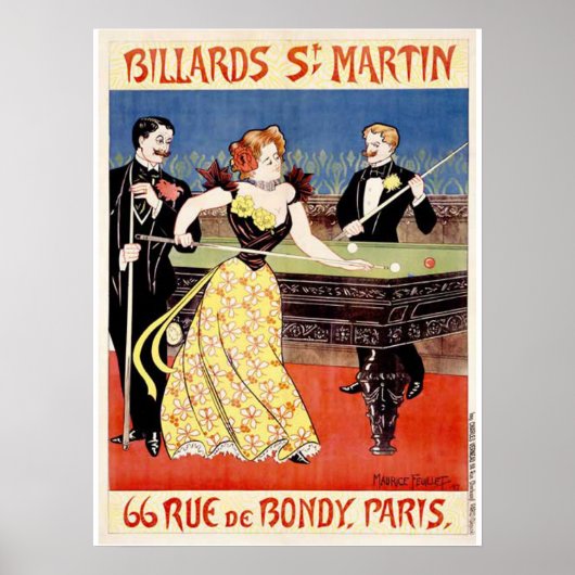 Billiards St. Martins, Parijs Poster (Voorkant)