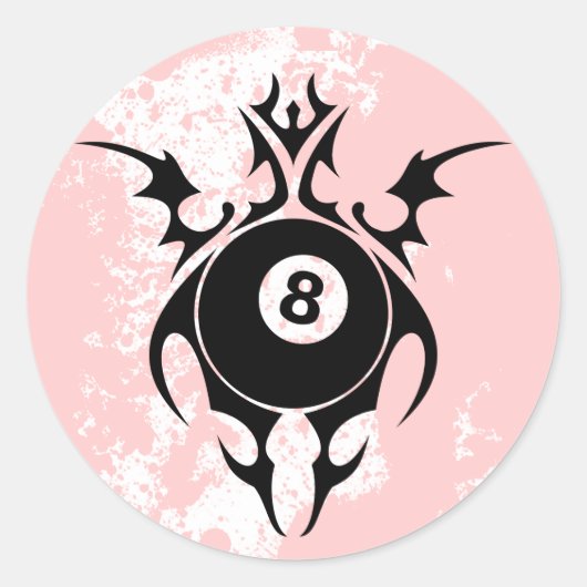 billiards, stammen. ronde sticker (Voorkant)