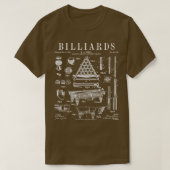 Billiards Table Pool Cue Ball Patent Drawi T-shirt (Design voorkant)