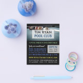 Billiards Table, Pool, Snooker Club Adverteren Flyer (Enkel)