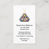 Billiards Theme Cool Business Cards Visitekaartje (Voorkant)
