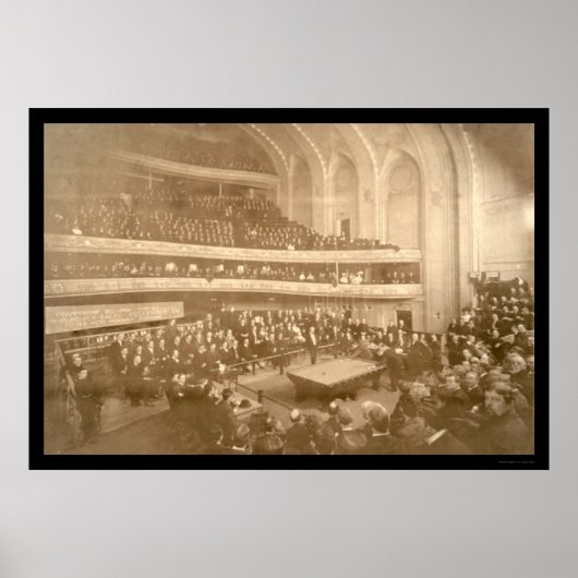 Billiards Tournament Photo 1908 Poster (Voorkant)