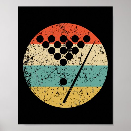 Billiards Vintage Retro Pool 1 Poster (Voorkant)