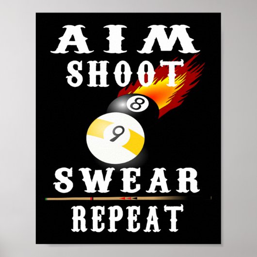 Billiards Vintage Retro Pool Poster (Voorkant)