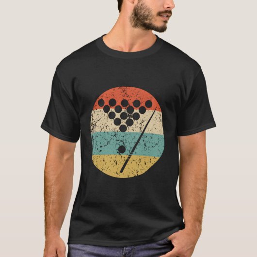 Billiards Vintage Retro Pool T-shirt (Voorkant)
